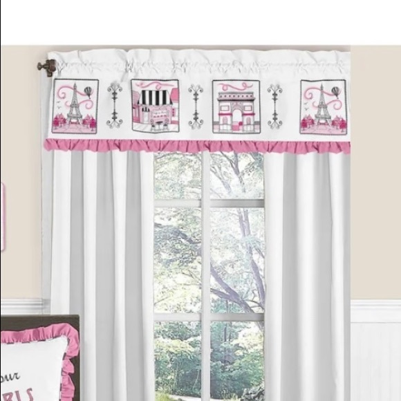 Paris bed comforter set includes comforter, pillow covers, valance - Picture 2 of 2